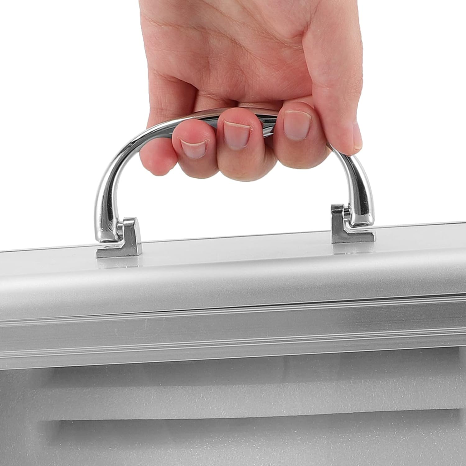 6-Slot Cell Phone Storage Cabinet Secure phone organizer cabinet with handle for easy carry and device storage