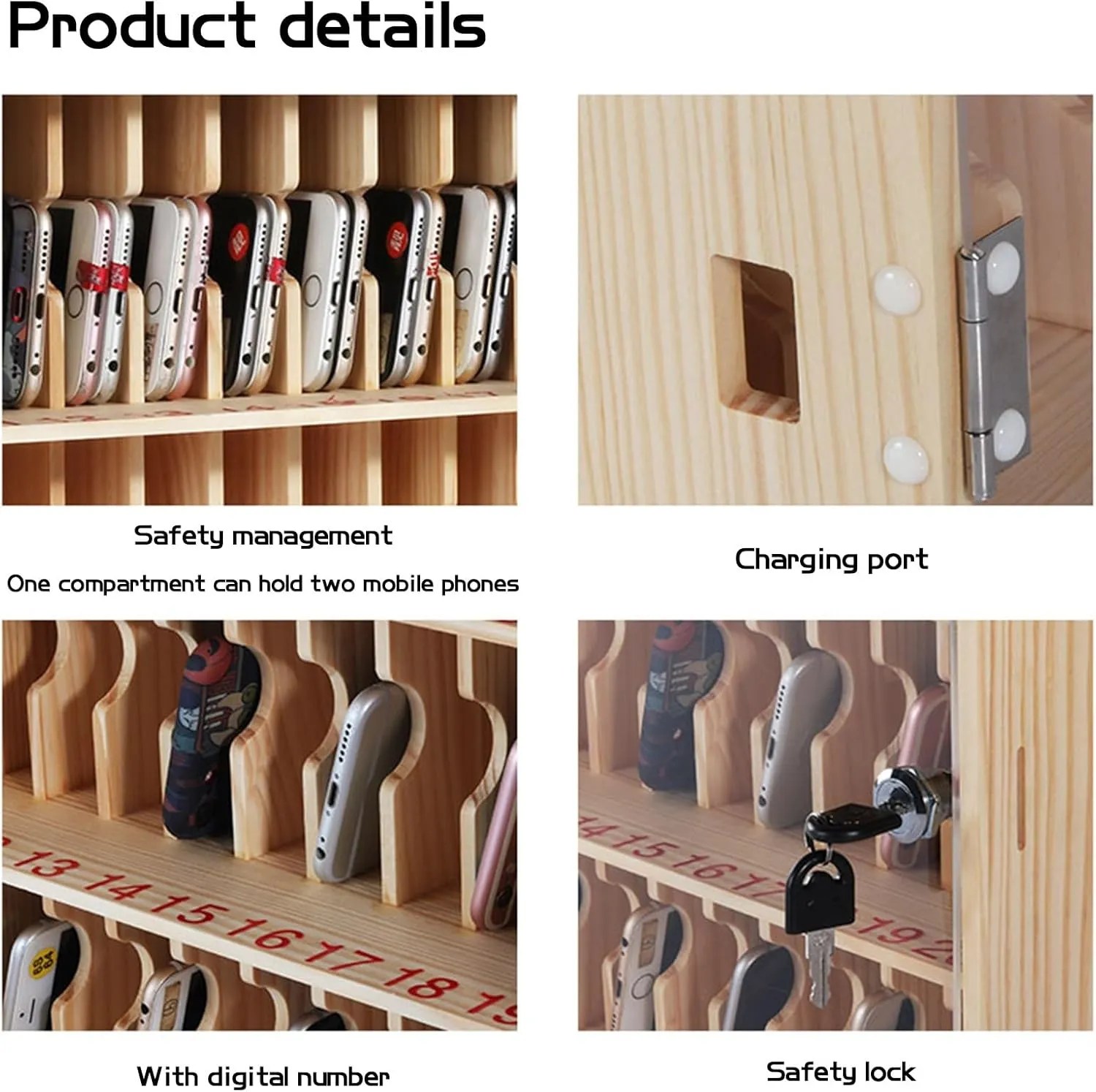 40 Slots Wood Cell Phone Holder 40 Slots Wood Cell Phone Holder