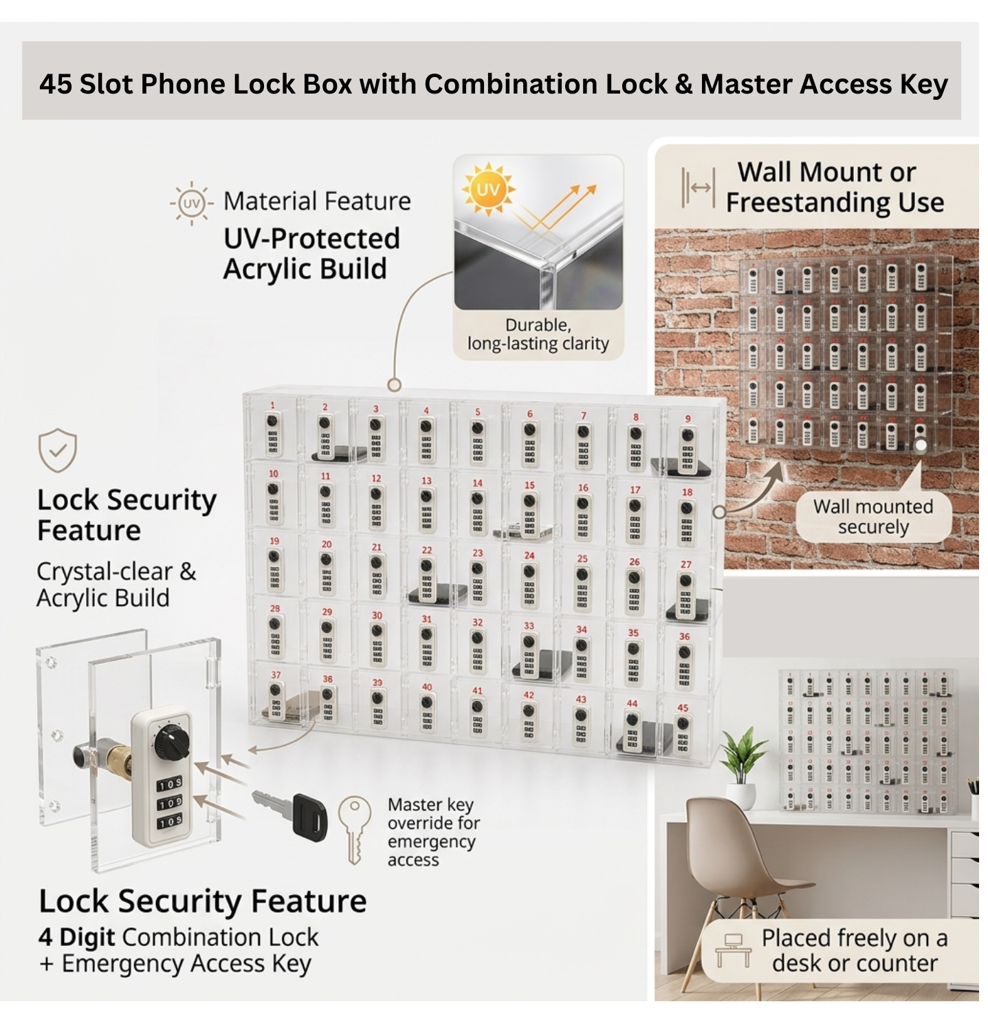 phone lock box with master key phone lock box with master key