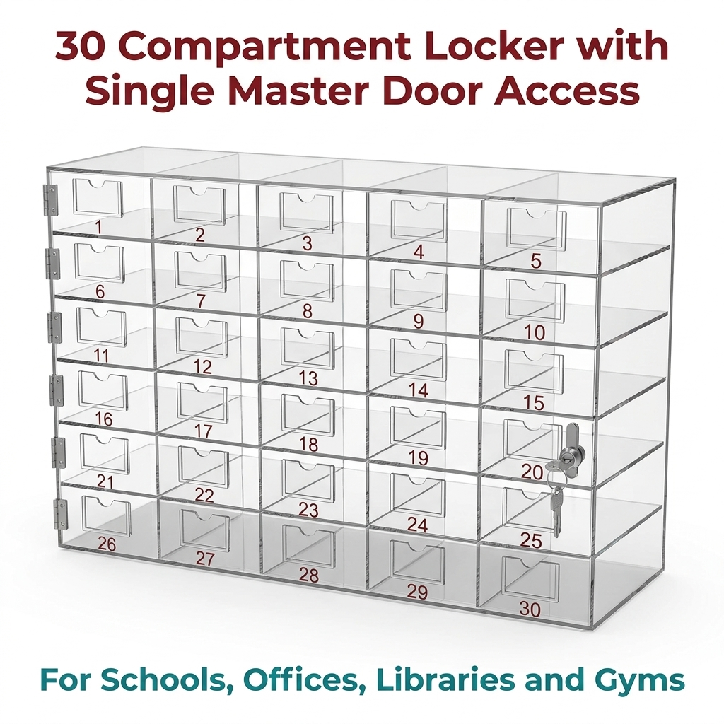 Acrylic phone storage locker Acrylic phone storage locker