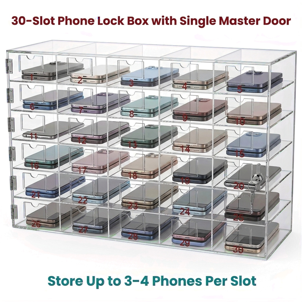 Acrylic phone storage locker Acrylic phone storage locker