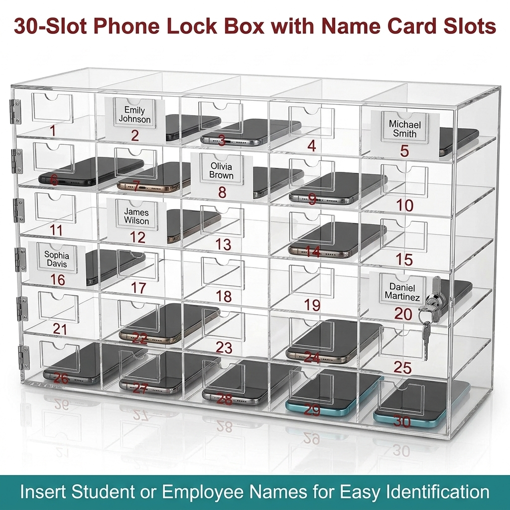 Acrylic phone storage locker Acrylic phone storage locker